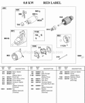 Starter Motor 08Kw Red Label Diagram and Parts List for 583447-0217-E2  Briggs and Stratton Engine